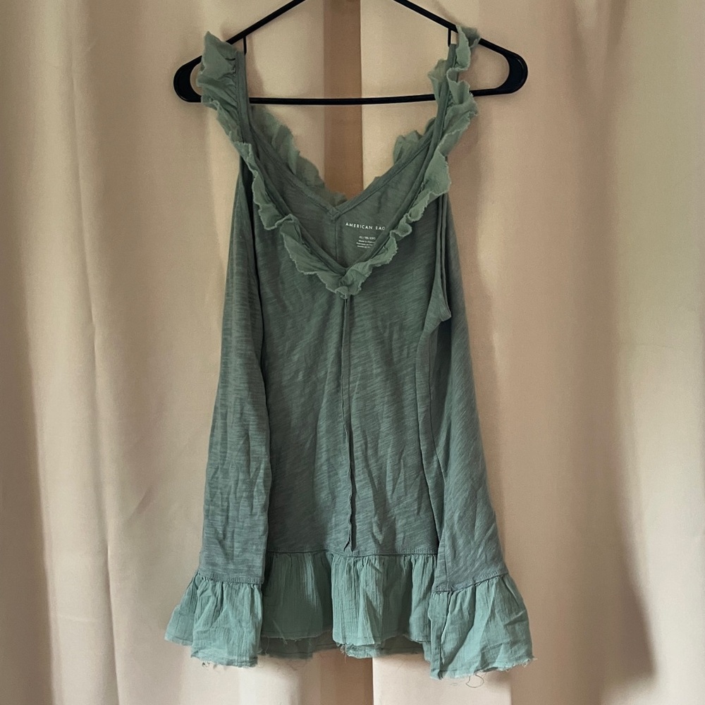 American Rag Teal Ruffled Camisole